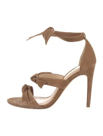 Pre-owned Alexandre Birman Suede Bow Accents Sandals In Neutral