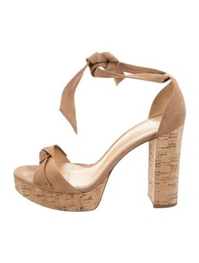 Pre-owned Alexandre Birman Suede Bow Accents Sandals In Neutral