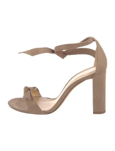 Pre-owned Alexandre Birman Suede Bow Accents Sandals In Neutral