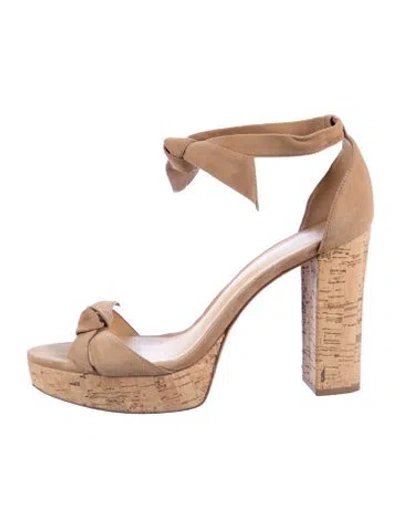 Pre-owned Alexandre Birman Suede Bow Accents Sandals In Neutral