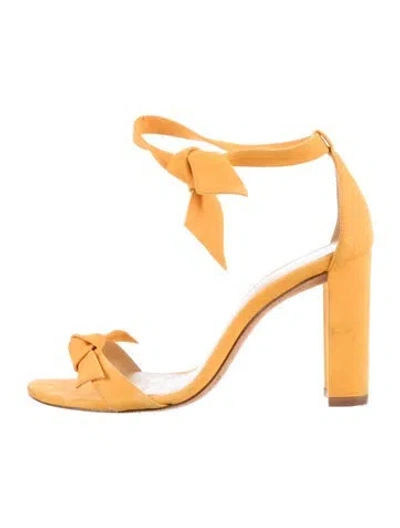 Pre-owned Alexandre Birman Suede Bow Accents Sandals In Orange