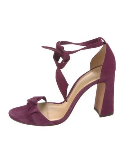 Pre-owned Alexandre Birman Suede Bow Accents Sandals In Purple