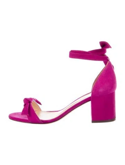 Pre-owned Alexandre Birman Suede Bow Accents Sandals In Purple