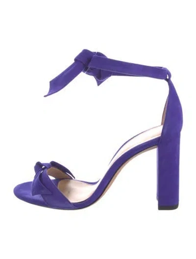 Pre-owned Alexandre Birman Suede Bow Accents Sandals In Purple