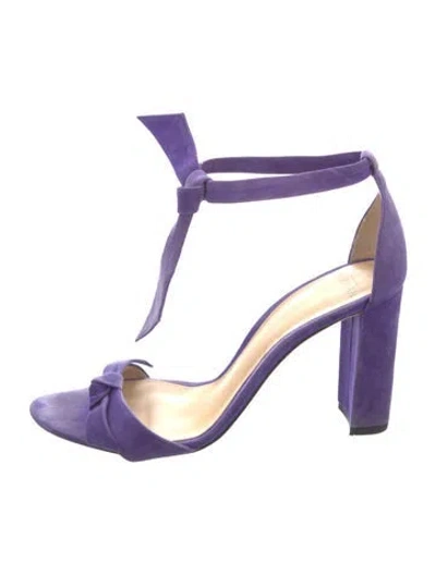 Pre-owned Alexandre Birman Suede Bow Accents Sandals In Purple
