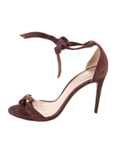 Pre-owned Alexandre Birman Suede Bow Accents Sandals In Red