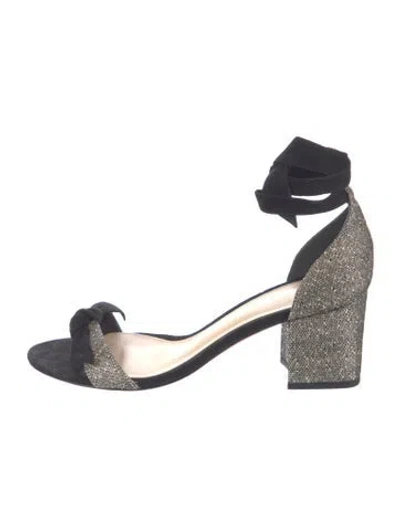 Pre-owned Alexandre Birman Suede Bow Accents Sandals In White