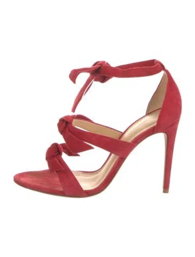 Pre-owned Alexandre Birman Suede Bow Accents T-strap Sandals In Multi