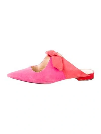 Pre-owned Alexandre Birman Suede Colorblock Pattern Mules In Pink