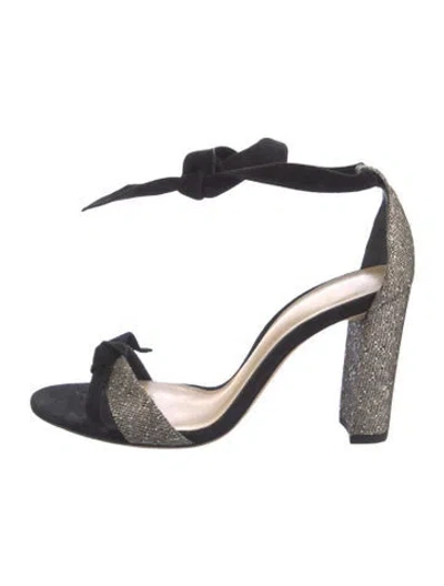 Pre-owned Alexandre Birman Suede Colorblock Pattern Sandals In Black