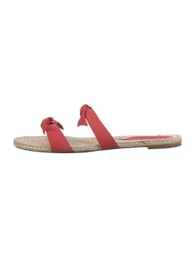 Pre-owned Alexandre Birman Suede Colorblock Pattern Slides In Red