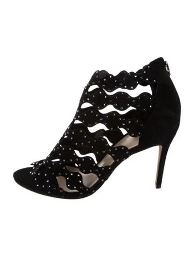 Pre-owned Alexandre Birman Suede Crystal Embellishments Boots In Black