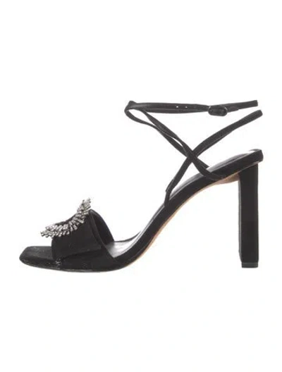 Pre-owned Alexandre Birman Suede Crystal Embellishments Sandals In Black