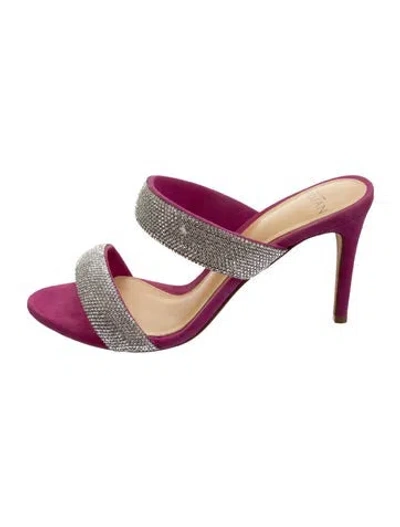 Pre-owned Alexandre Birman Suede Crystal Embellishments Sandals In Purple