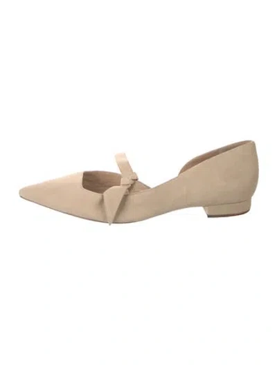 Pre-owned Alexandre Birman Suede D'orsay Flats In Neutral