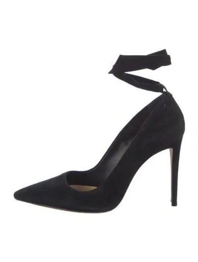 Pre-owned Alexandre Birman Suede D'orsay Pumps In Black