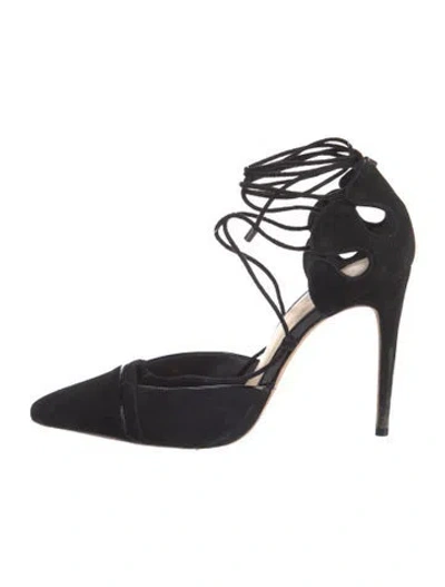Pre-owned Alexandre Birman Suede D'orsay Pumps In Black
