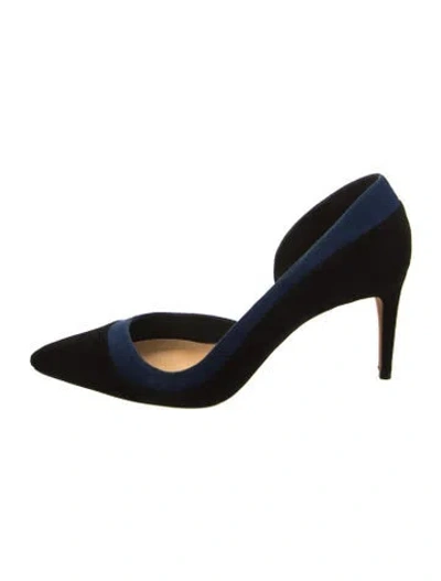 Pre-owned Alexandre Birman Suede D'orsay Pumps In Blue