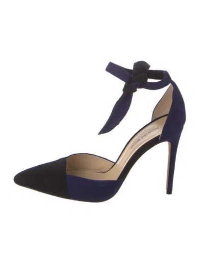 Pre-owned Alexandre Birman Suede D'orsay Pumps In Blue