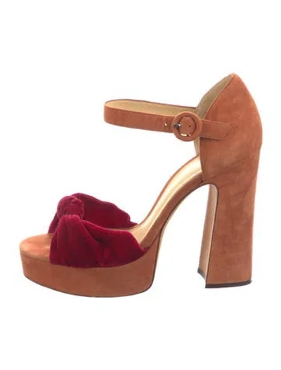 Pre-owned Alexandre Birman Suede D'orsay Pumps In Orange
