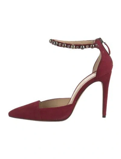 Pre-owned Alexandre Birman Suede D'orsay Pumps In Red