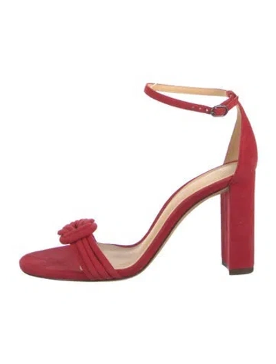 Pre-owned Alexandre Birman Suede D'orsay Pumps In Red