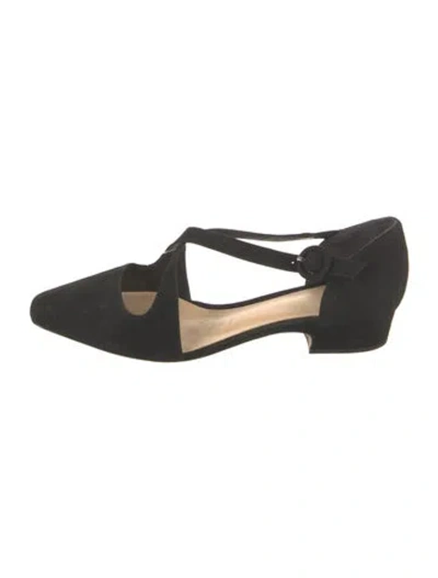 Pre-owned Alexandre Birman Suede Flats In Black