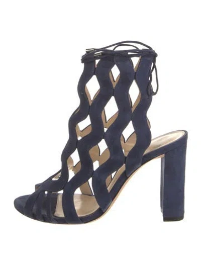 Pre-owned Alexandre Birman Suede Gladiator Sandals In Blue