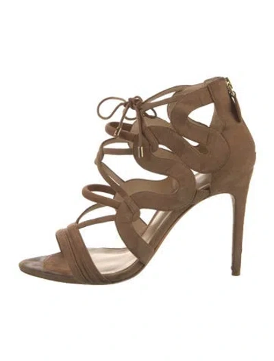 Pre-owned Alexandre Birman Suede Gladiator Sandals In Neutral