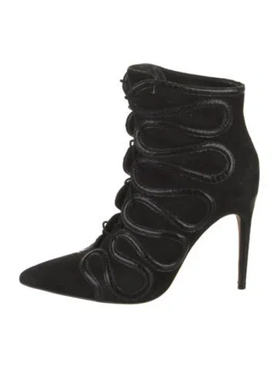 Pre-owned Alexandre Birman Suede Lace-up Boots In Black