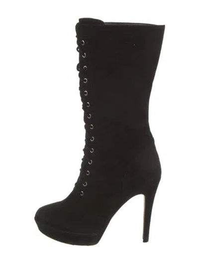 Pre-owned Alexandre Birman Suede Lace-up Boots In Black