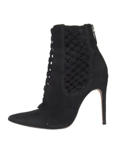 Pre-owned Alexandre Birman Suede Lace-up Boots In Black