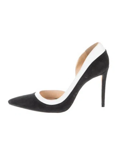 Pre-owned Alexandre Birman Suede Leather Trim Embellishment Pumps In Multi