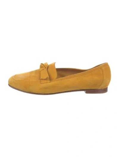 Pre-owned Alexandre Birman Suede Loafers In Yellow