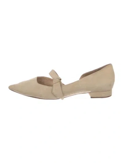 Pre-owned Alexandre Birman Suede Mary Jane Flats In Neutral