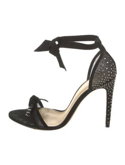 Pre-owned Alexandre Birman Suede Mesh Accents Sandals In Black