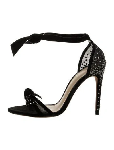 Pre-owned Alexandre Birman Suede Mesh Accents Sandals In Black