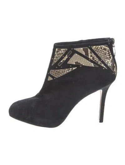 Pre-owned Alexandre Birman Suede Printed Boots In Black