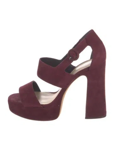 Pre-owned Alexandre Birman Suede Pumps In Burgundy