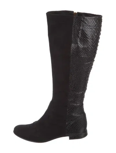 Pre-owned Alexandre Birman Suede Riding Boots In Black