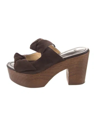 Pre-owned Alexandre Birman Suede Slides In Brown