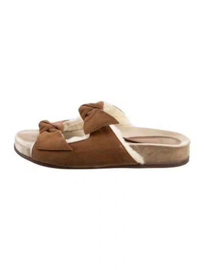 Pre-owned Alexandre Birman Suede Slides In Brown