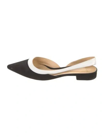 Pre-owned Alexandre Birman Suede Slingback Flats In Black/white
