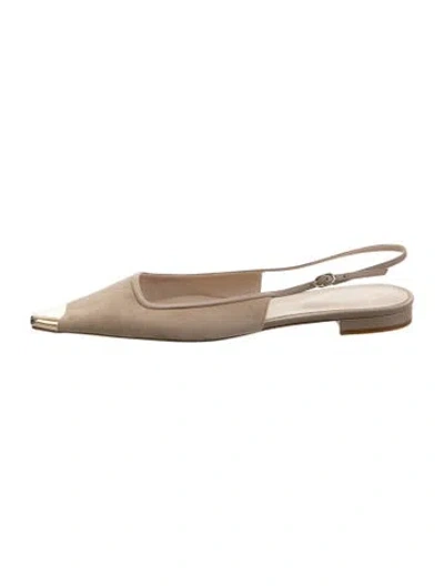 Pre-owned Alexandre Birman Suede Slingback Flats In Neutral