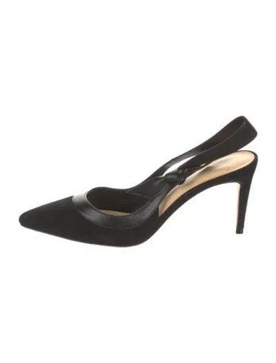 Pre-owned Alexandre Birman Suede Slingback Pumps In Black