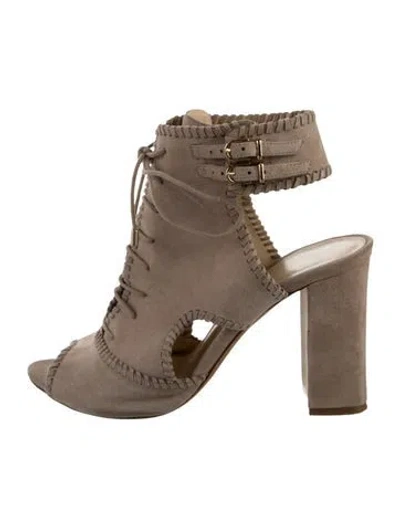 Pre-owned Alexandre Birman Suede Slingback Pumps In Neutral