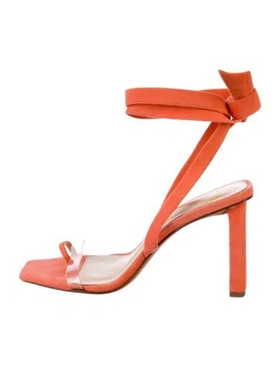 Pre-owned Alexandre Birman Suede Slingback Pumps In Orange