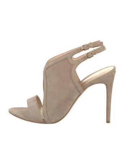 Pre-owned Alexandre Birman Suede Slingback Sandals In Neutral
