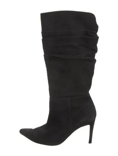 Pre-owned Alexandre Birman Suede Slouch Boots In Black