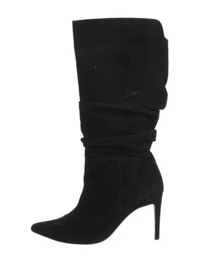 Pre-owned Alexandre Birman Suede Slouch Boots In Black